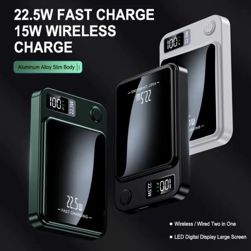 30000 MAh Magnetische Kabellose Powerbank, Superschnelles Aufladen, Tragbare Externe Akku-Powerbank Fr