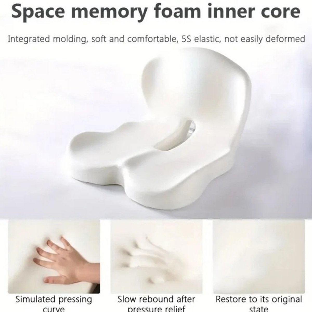 Memory Foam Seat Cushion & Back Support | Lumbar Pain Relief Chair & Car Cushion