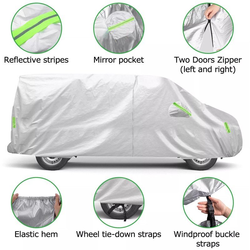 Heavy Duty Full Car Cover Waterproof Protector Fits For VW Transporter Van T4 T5