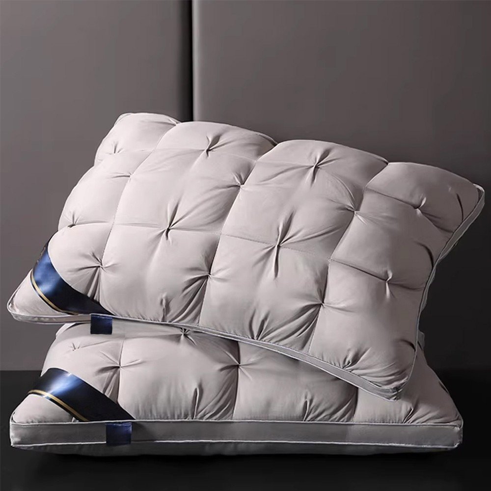 2Pcs Firm Support Pillow Quilted Extra Filled Hotel Quality Pillows Pair