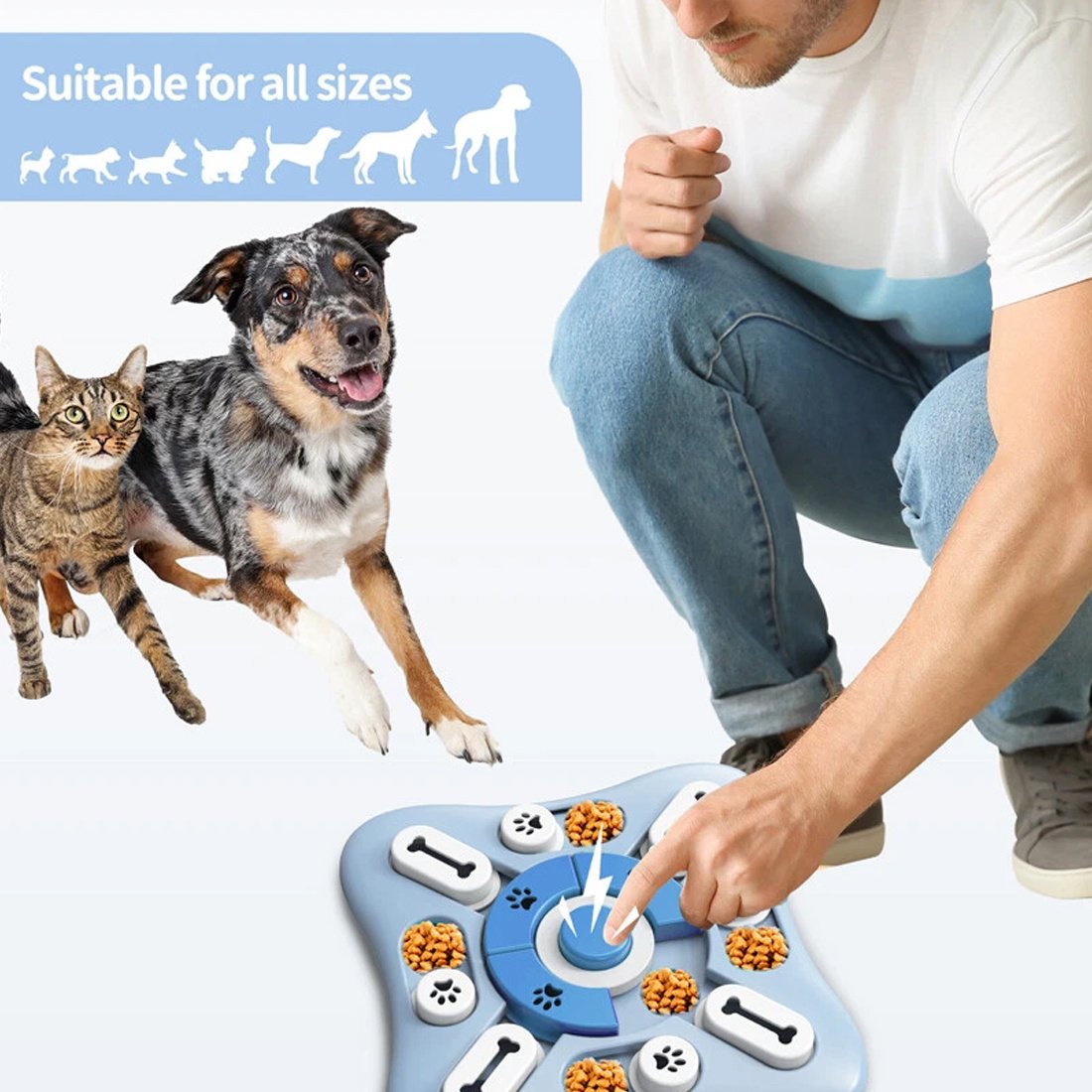 NEW Dog Interactive Puzzle IQ Toys Treat Food Puzzle Game For Dog Mental Stimulation UK