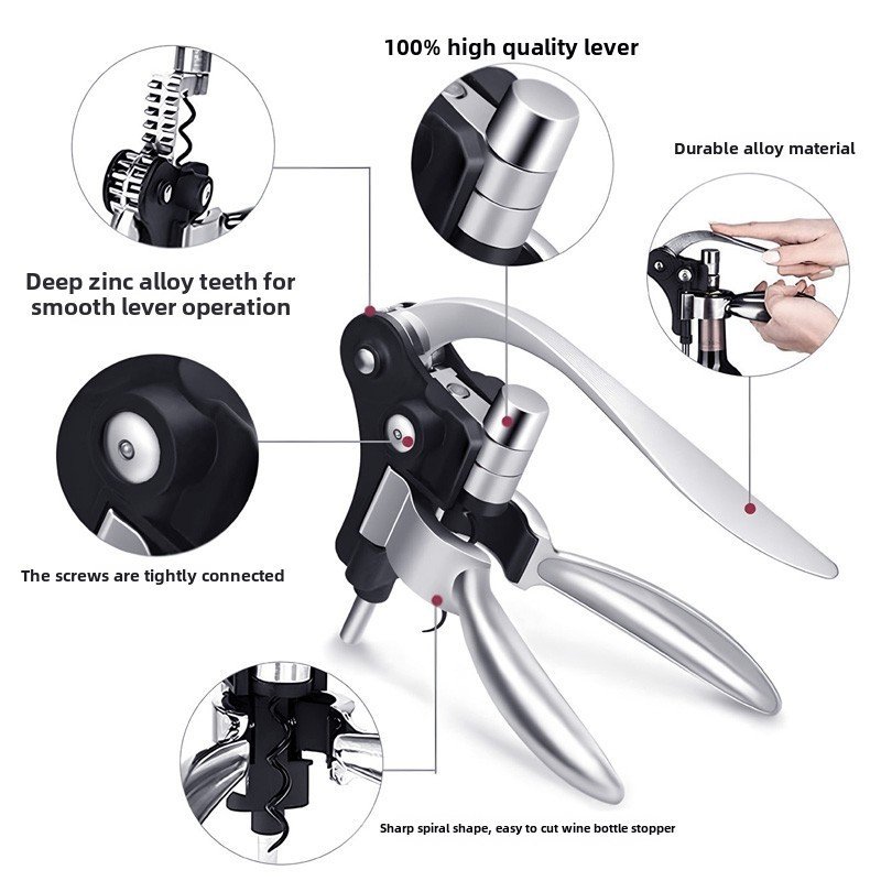 Professional Deluxe Lever Action Wine Bottle Rabbit Corkscrew Gift Bunny Opener