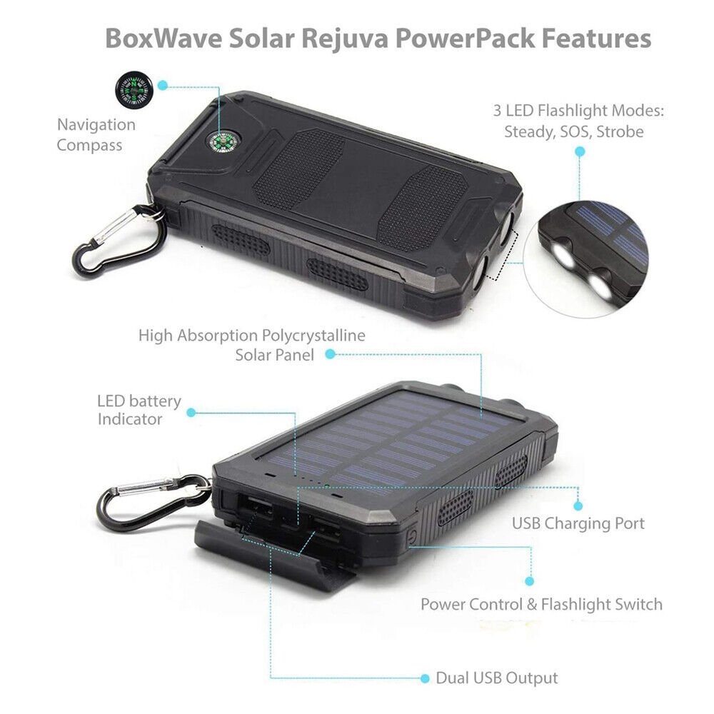 1o000mAh Solar Power Bank Waterproof 2USB LED Battery Charger For Cell Phone