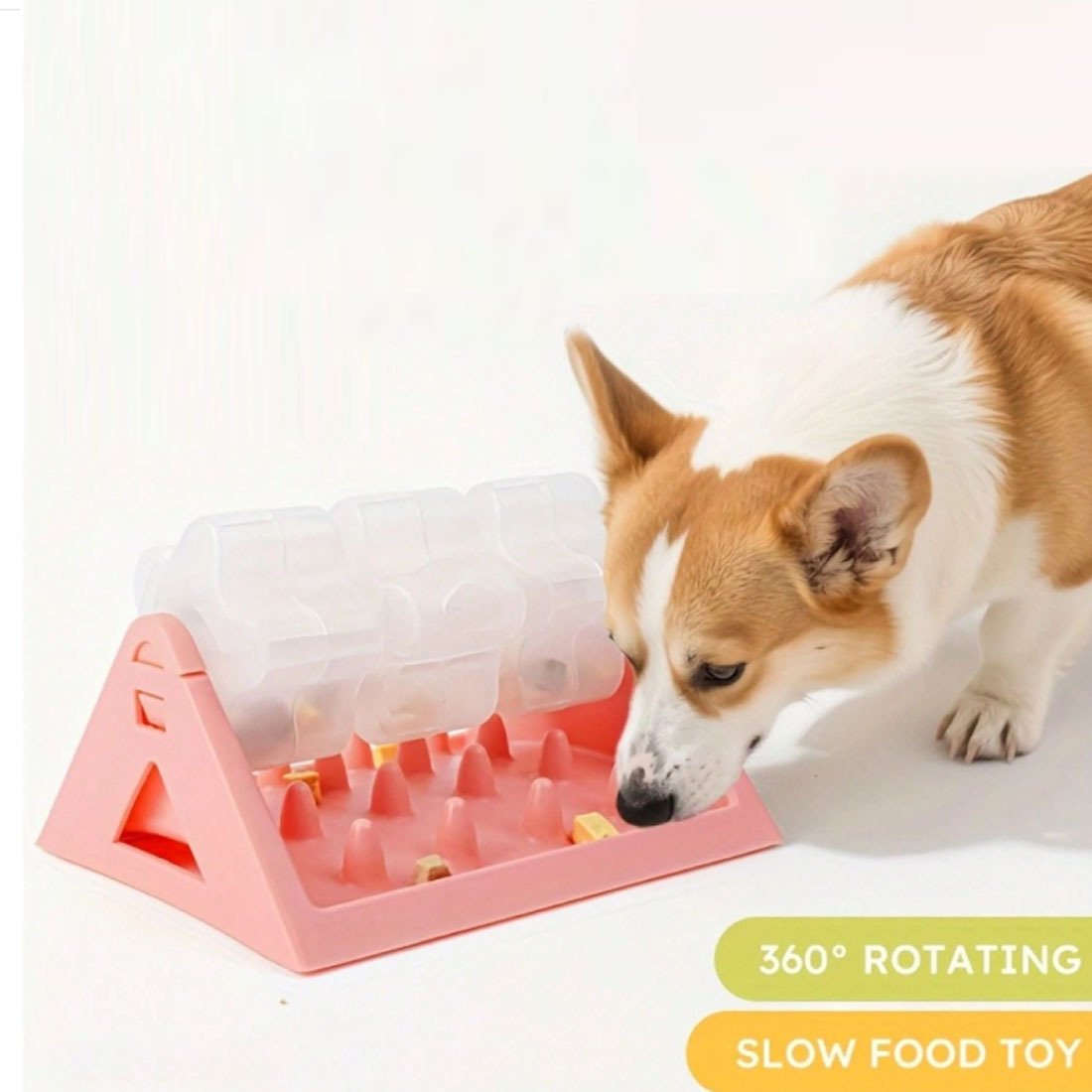 Rotating Puzzle Dog Bowl & Slow Feeder | Interactive Anti-Gulp Food Dispenser for Cats & Dogs