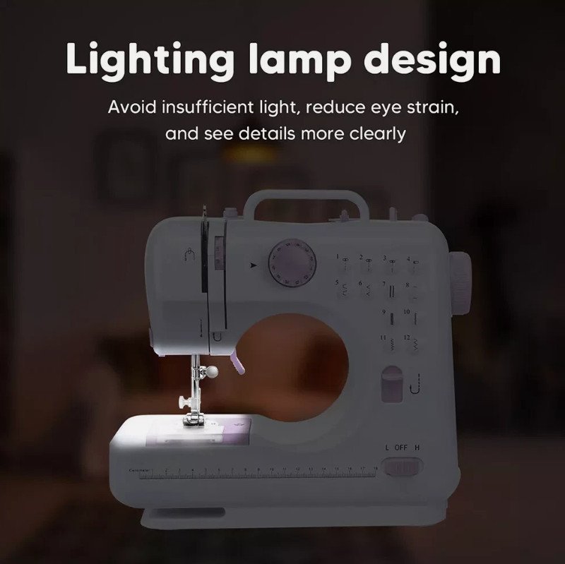 Portable Sewing Machine With 12 Multifunctional For Beginner Kids Family