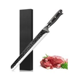 11-Inch High-Carbon Blacksmithing Slicing Knife – Effortless Meat Slicing, Brisket & BBQ Carving Master, Authentic Quality, Perfect Gift