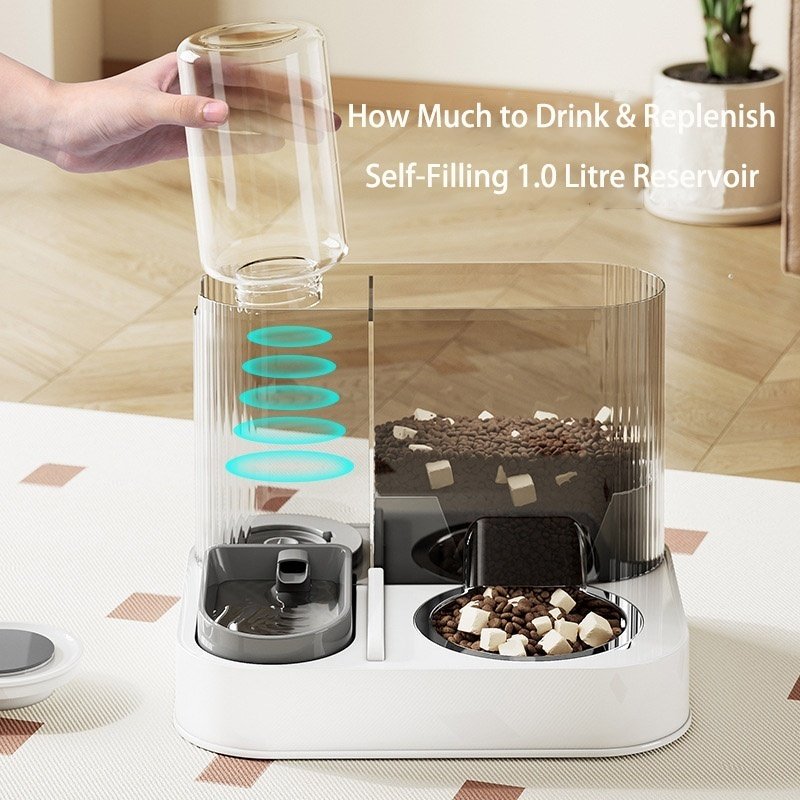 2-in-1 Automatic Cat & Dog Feeder Water Dispenser | 2L Food & 1L Water Station
