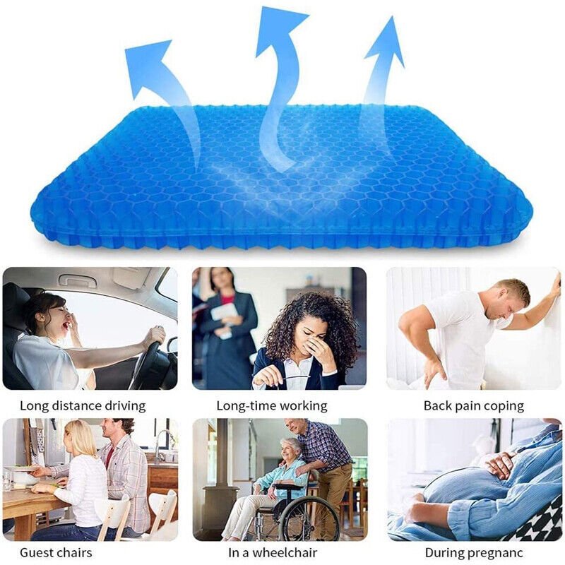 Honeycomb Gel Seat Cushion 40x35cm | Breathable Cooling Chair & Car Seat Pad