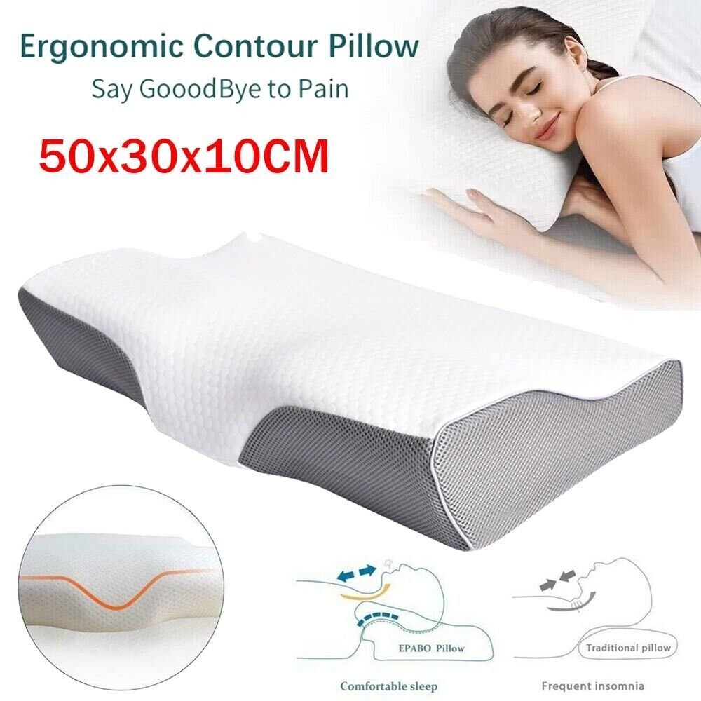 Contour Memory Foam Pillow For Neck Shoulder Pain Relief Sleeping Side Sleeper