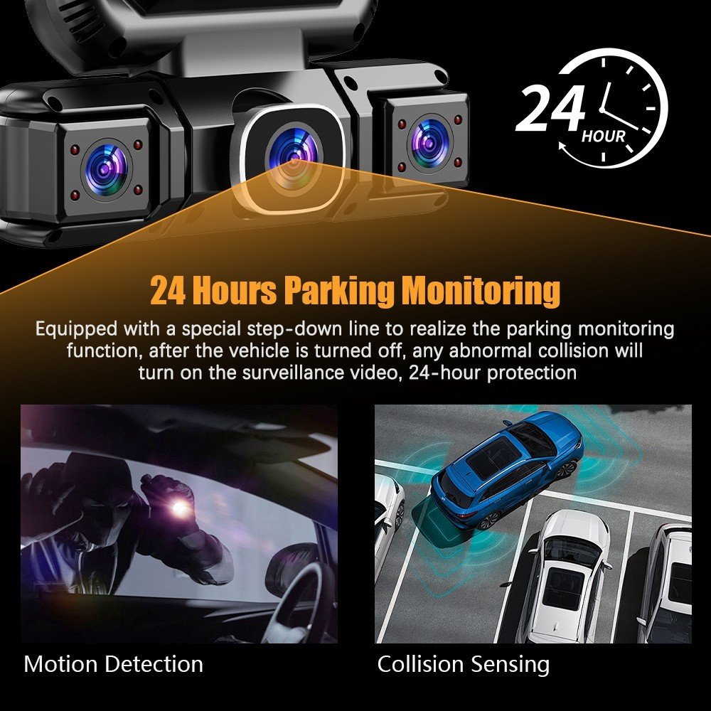 5G WiFi Dash Cam 4 Channel 360 Front Rear Inside DashCam, FHD 1080P Car Camera