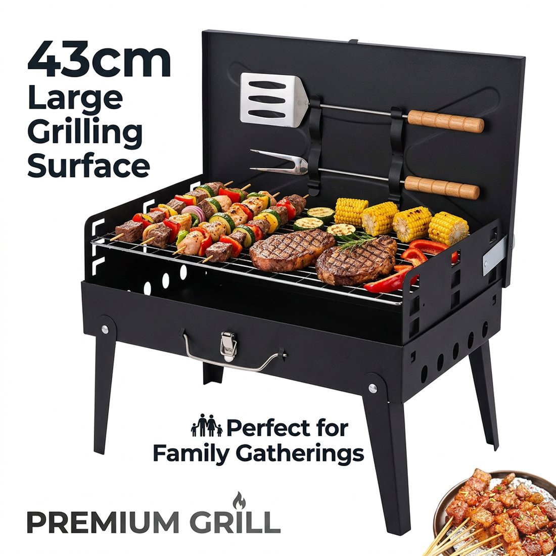 Portable Folding Charcoal BBQ Barbecue Camping Grill Travel Picnic Outdoor UK