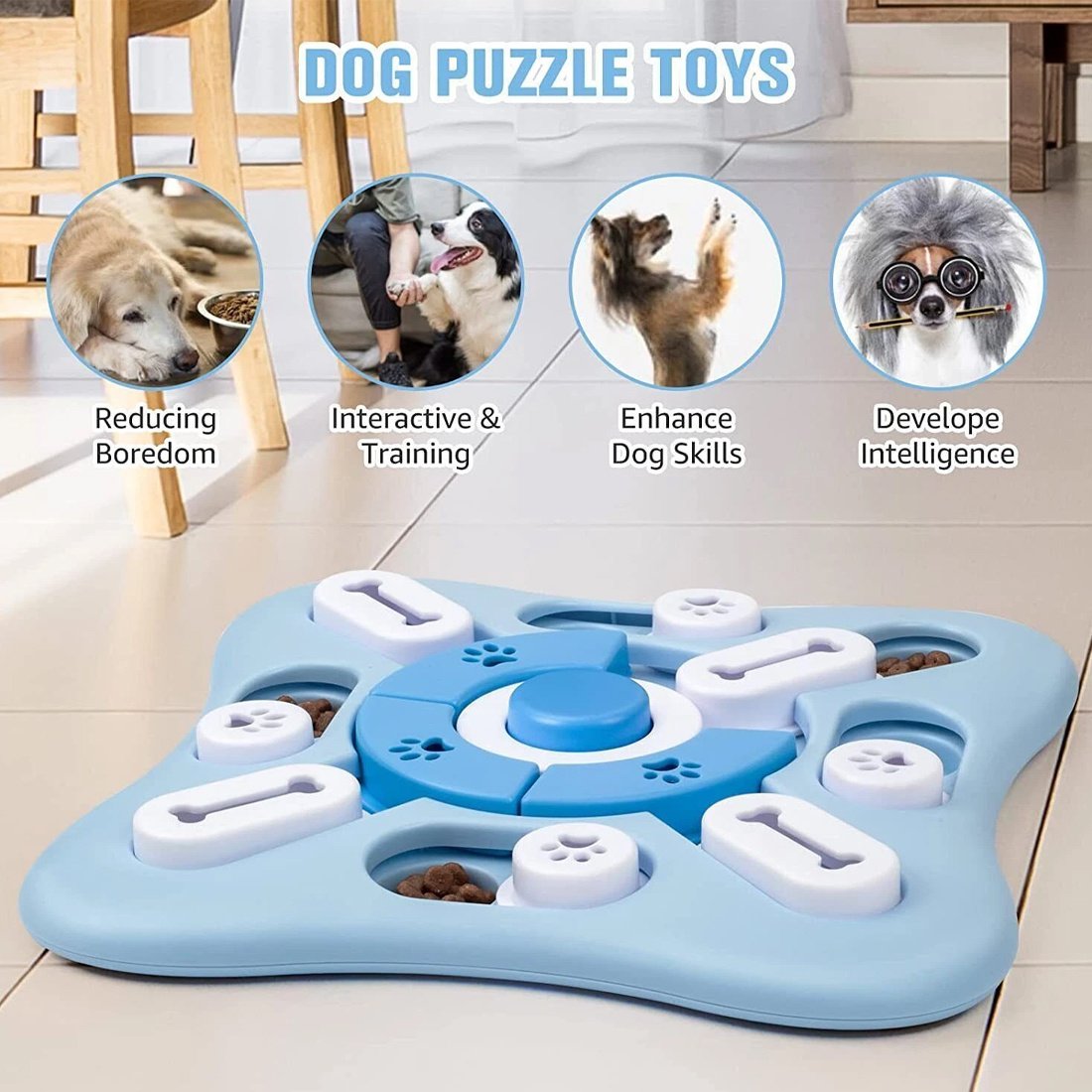 NEW Dog Interactive Puzzle IQ Toys Treat Food Puzzle Game For Dog Mental Stimulation UK