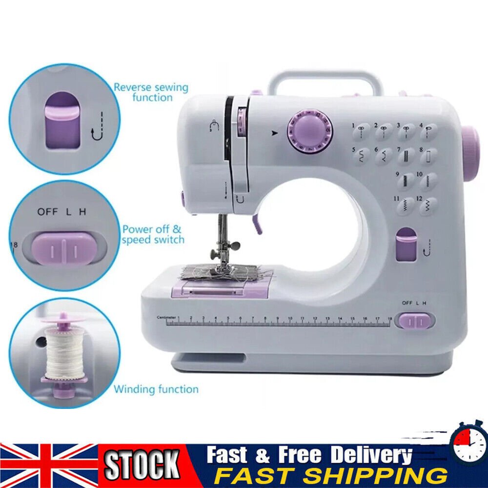 Portable Sewing Machine With 12 Multifunctional For Beginner Kids Family