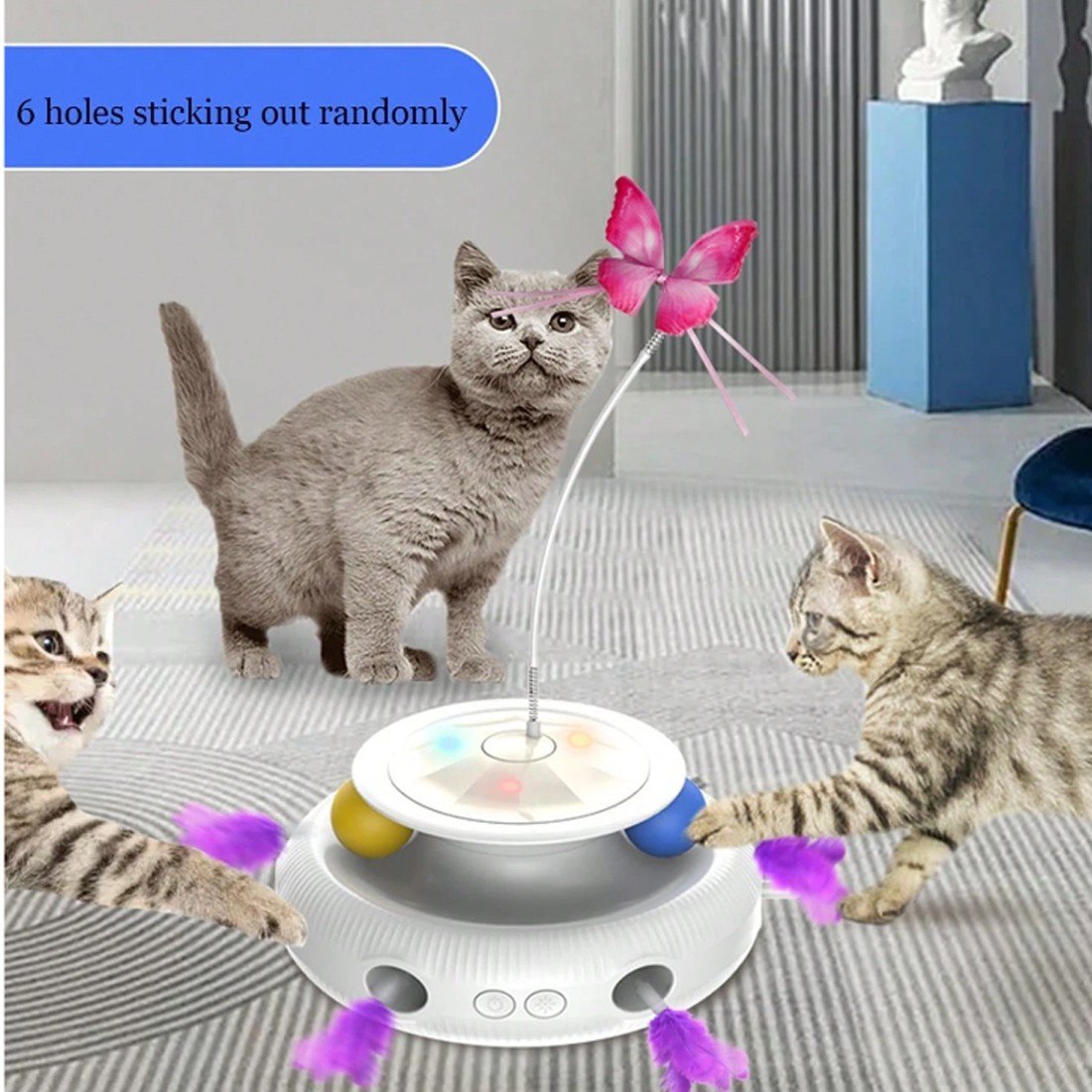 Multifunctional Electric Cat Toy Interactive Cat Toy Indoor Playing Rechargeable