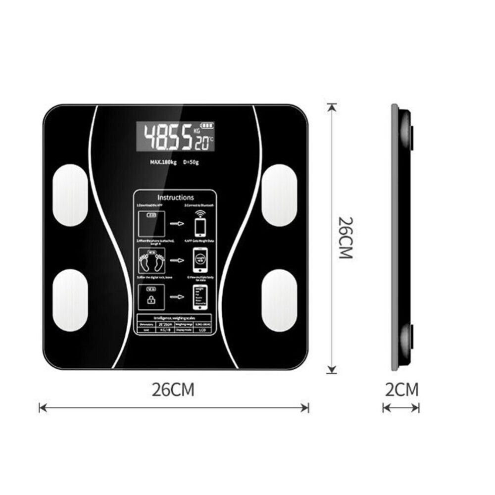 Scales Electronic 180KG Digital Bathroom LCD Display Home Body Fat BMI Monitor