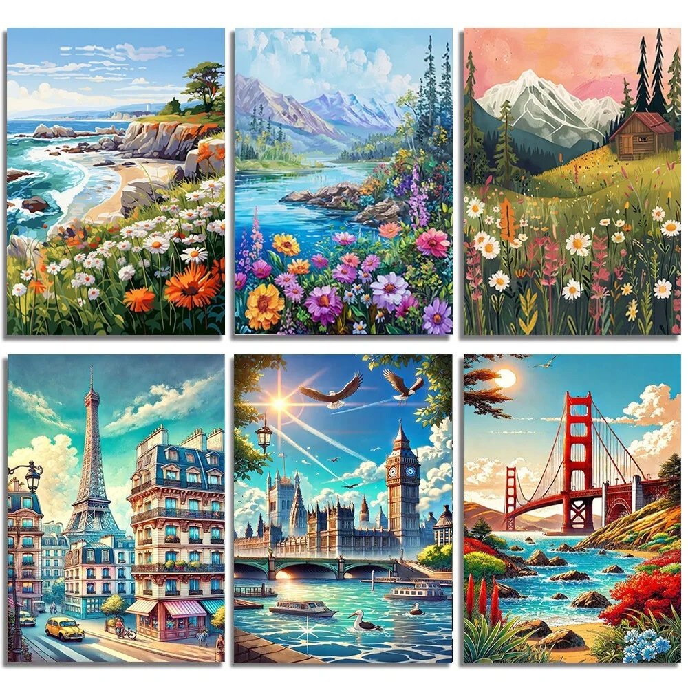 Diamond Beautiful Landscape DIY Handmade Living Room Entrance Decorative Painting