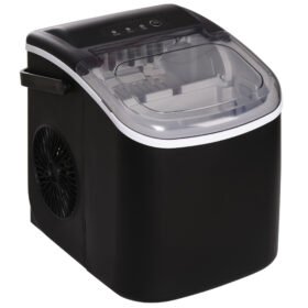 Ice Maker Machine Counter Top, 12Kg In 24 Hrs, 9 Cubes Ready In 6-12Mins, Portable Ice Cube Maker With Ice Scoop And Basket, Black
