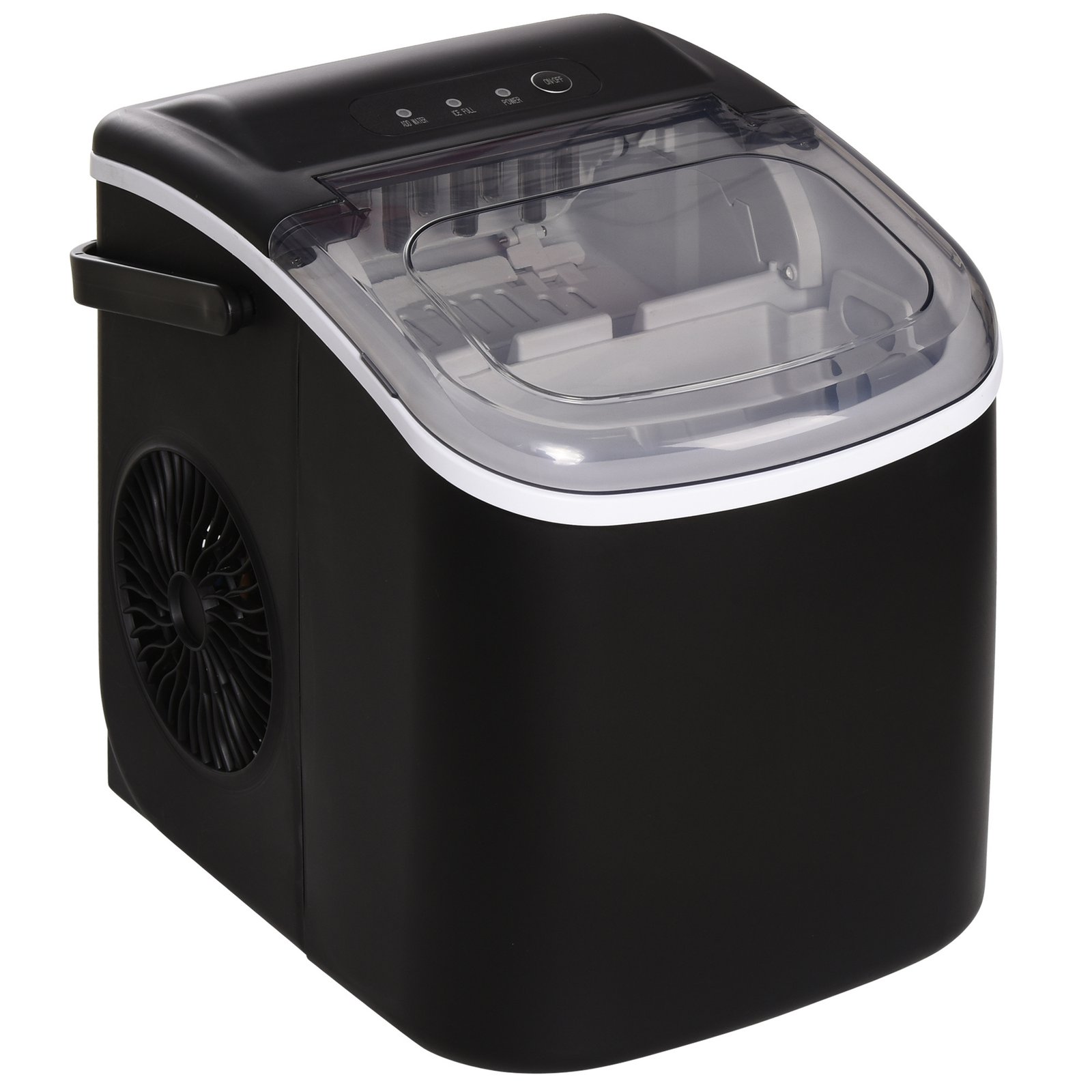 Ice Maker Machine Counter Top, 12Kg In 24 Hrs, 9 Cubes Ready In 6-12Mins, Portable Ice Cube Maker With Ice Scoop And Basket, Black