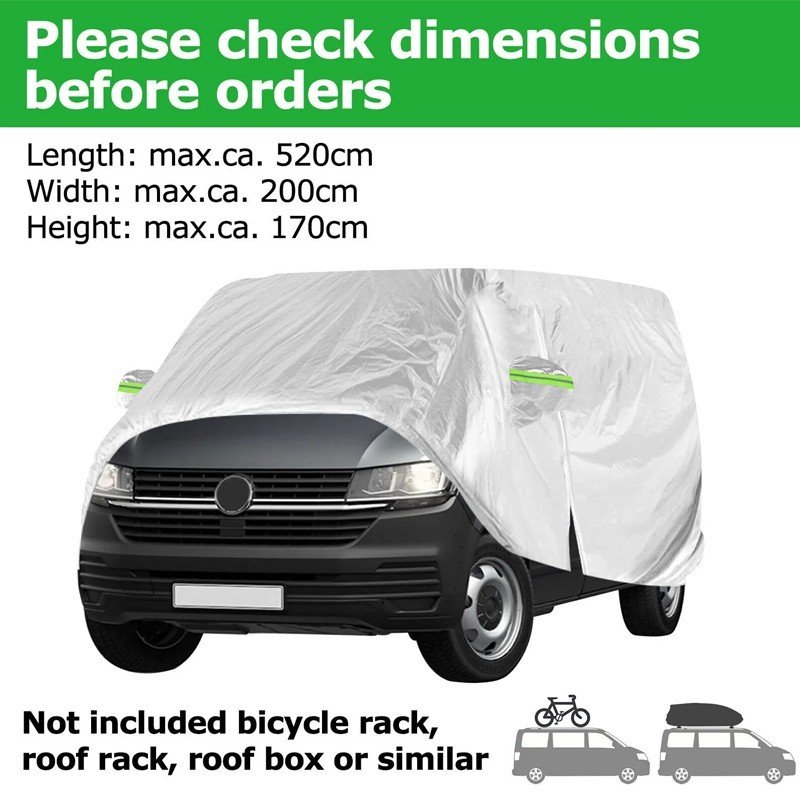 Heavy Duty Full Car Cover Waterproof Protector Fits For VW Transporter Van T4 T5
