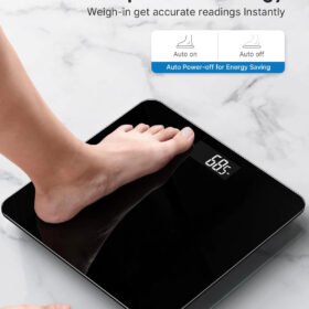 Digital Bathroom Scales 180KG Body Weight Weighing Scale LCD Electronic Black