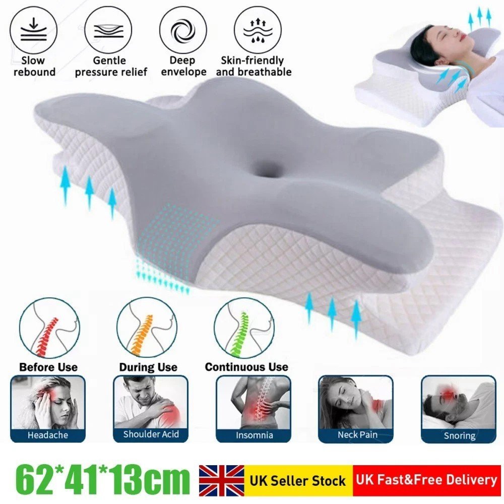 Cervical Memory Foam Neck Pillow Orthopedic Neck Back Support Anti Snore