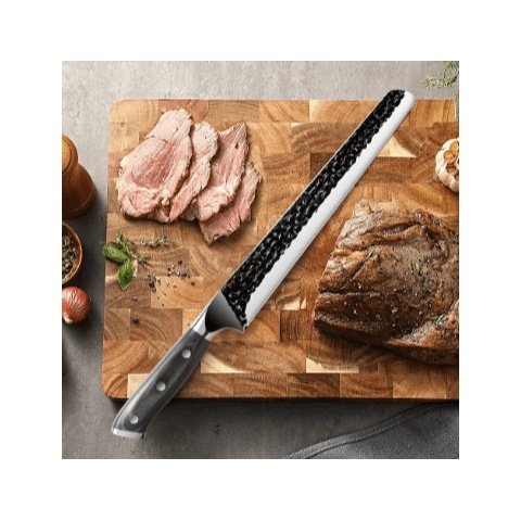 11-Inch High-Carbon Blacksmithing Slicing Knife - Effortless Meat Slicing, Brisket & BBQ Carving Master, Authentic Quality, Perfect Gift