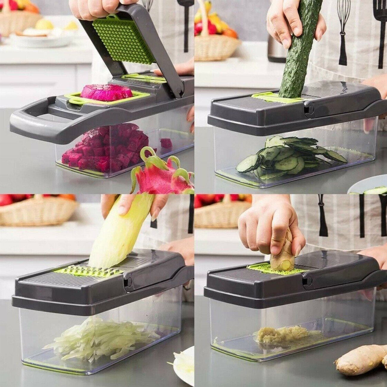Vegetable Chopper Salad Fruit Peeler Slicer 15 In 1 Dicer Kitchen Cutter Tool