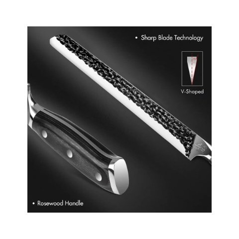 11-Inch High-Carbon Blacksmithing Slicing Knife - Effortless Meat Slicing, Brisket & BBQ Carving Master, Authentic Quality, Perfect Gift
