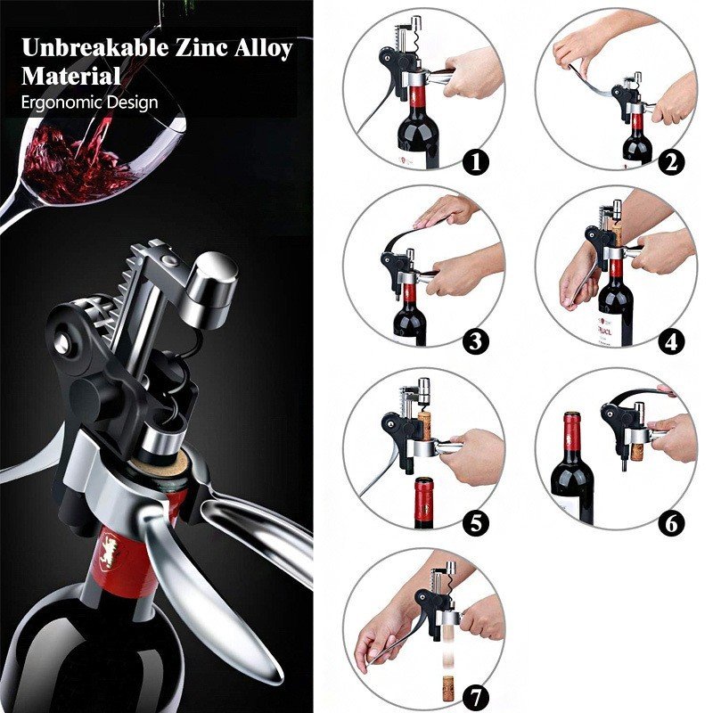 Professional Deluxe Lever Action Wine Bottle Rabbit Corkscrew Gift Bunny Opener