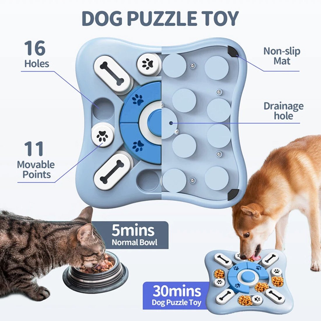 NEW Dog Interactive Puzzle IQ Toys Treat Food Puzzle Game For Dog Mental Stimulation UK