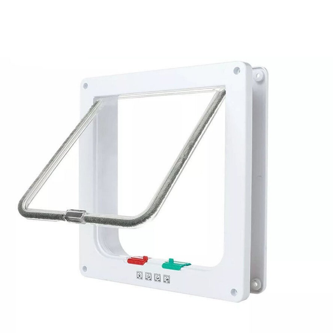 XL Pet Door 4 Way Locking Small Medium Large Dog Cat Flap Magnetic White Frame