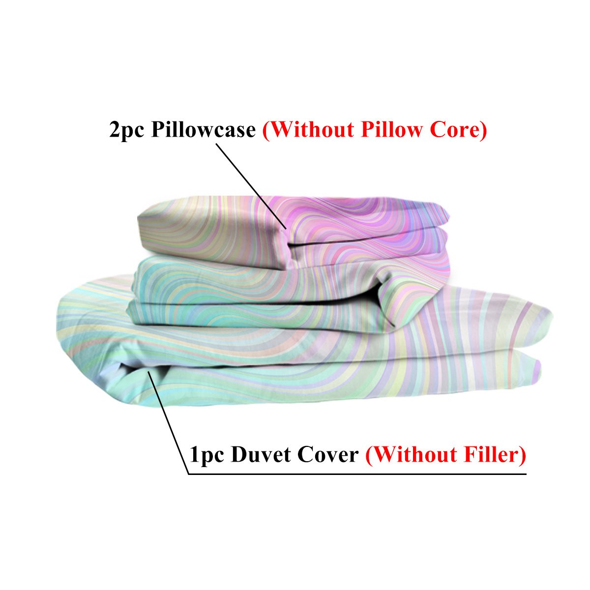 Girly Duvet Cover Rainbow Glitter Ombre Bedding Sets 3 Pcs Chic Purple Blue Green Pastel Bed Spreads Sparkle Quilt Cover Set With 2 Pillow Shams