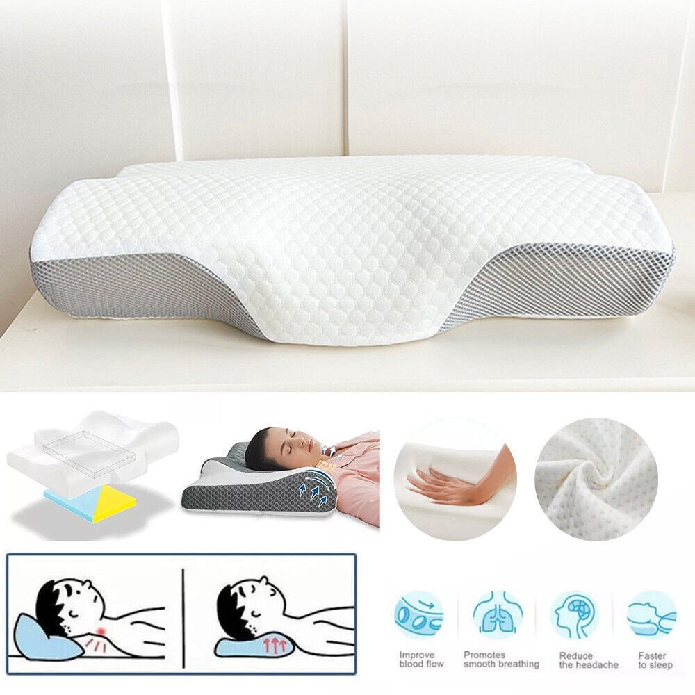 Contour Memory Foam Pillow For Neck Shoulder Pain Relief Sleeping Side Sleeper