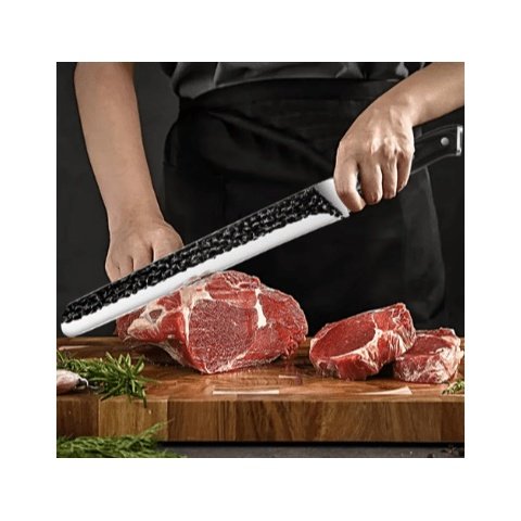 11-Inch High-Carbon Blacksmithing Slicing Knife - Effortless Meat Slicing, Brisket & BBQ Carving Master, Authentic Quality, Perfect Gift