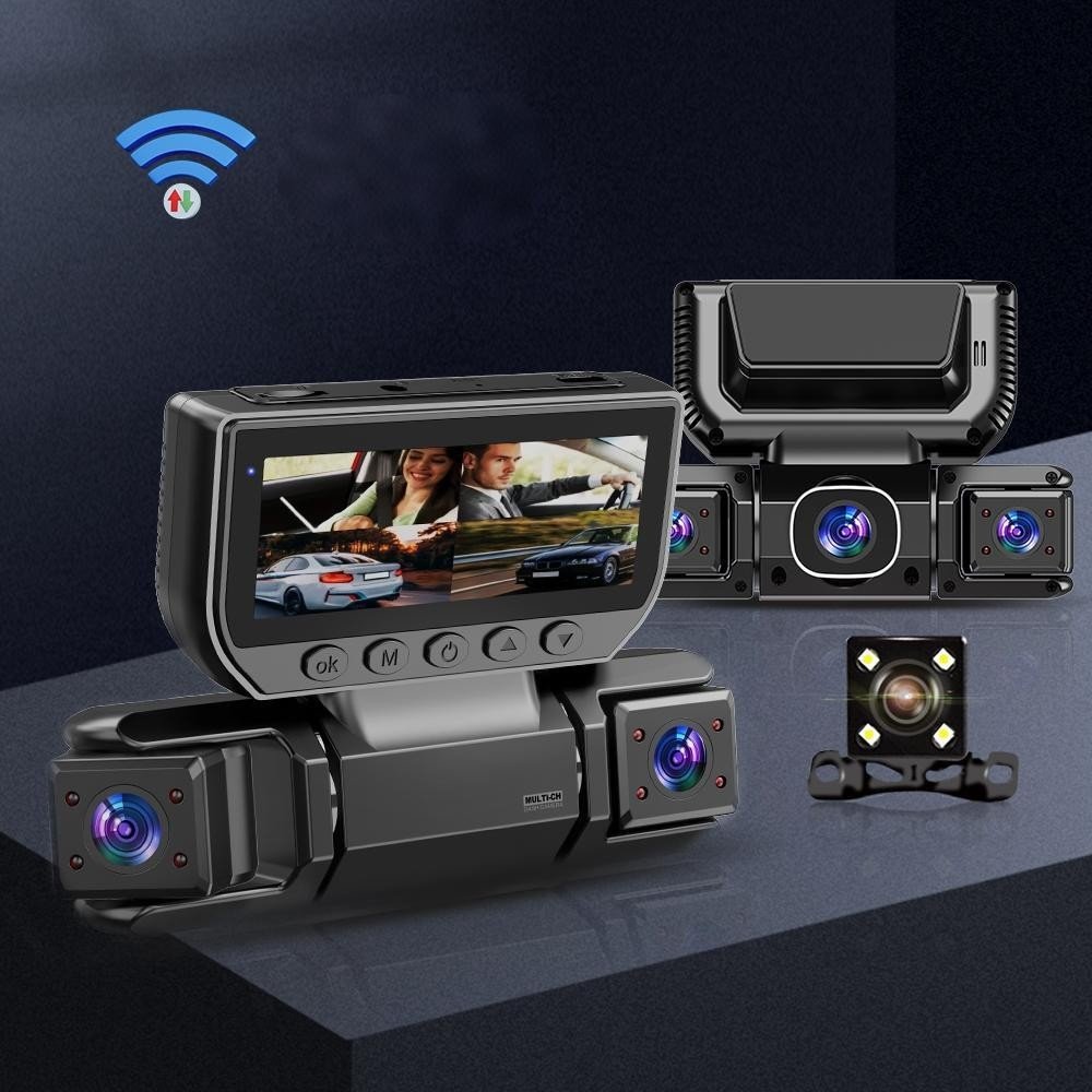5G WiFi Dash Cam 4 Channel 360 Front Rear Inside DashCam, FHD 1080P Car Camera
