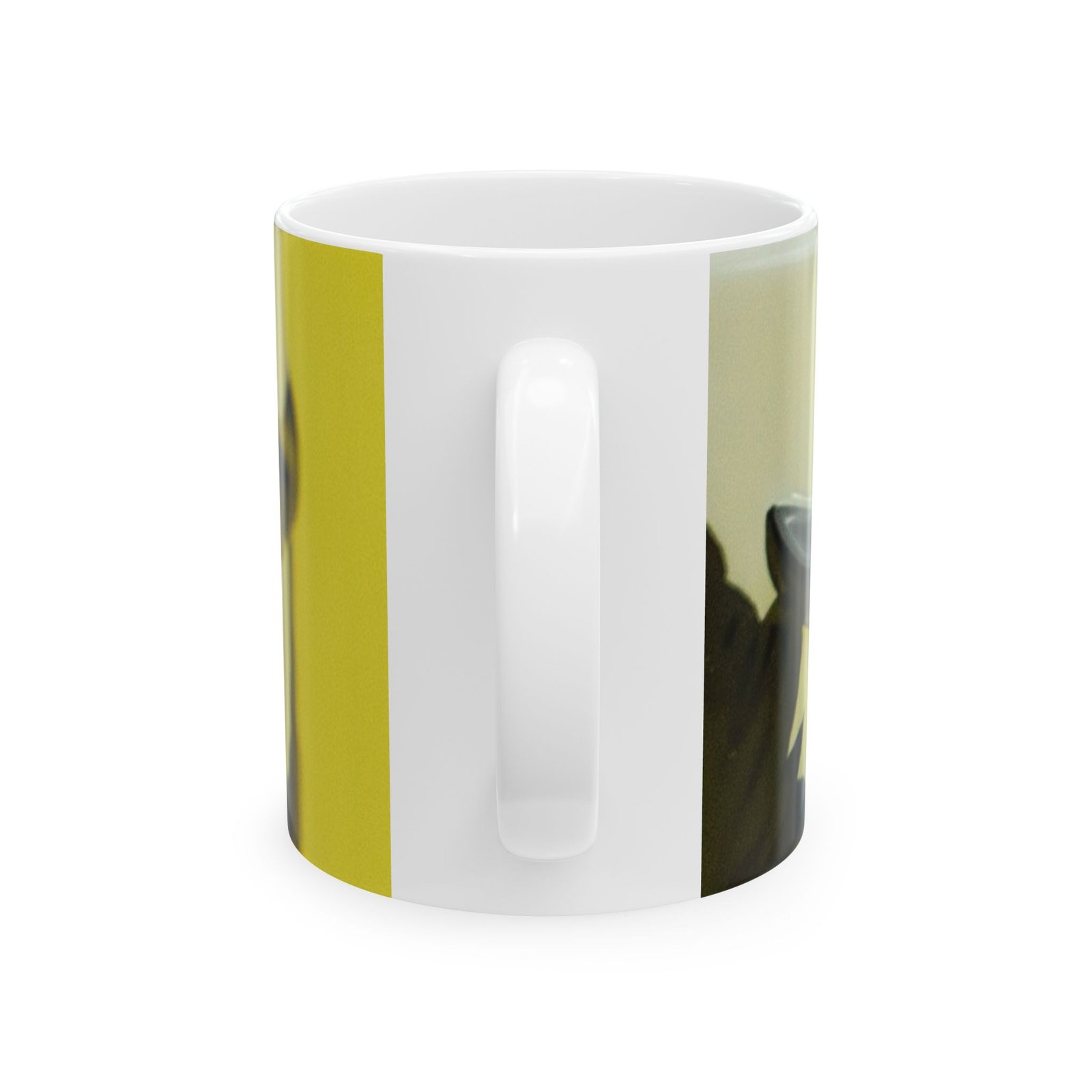 Abstract Yellow Black Swirl Mug | Ceramic Coffee Cup