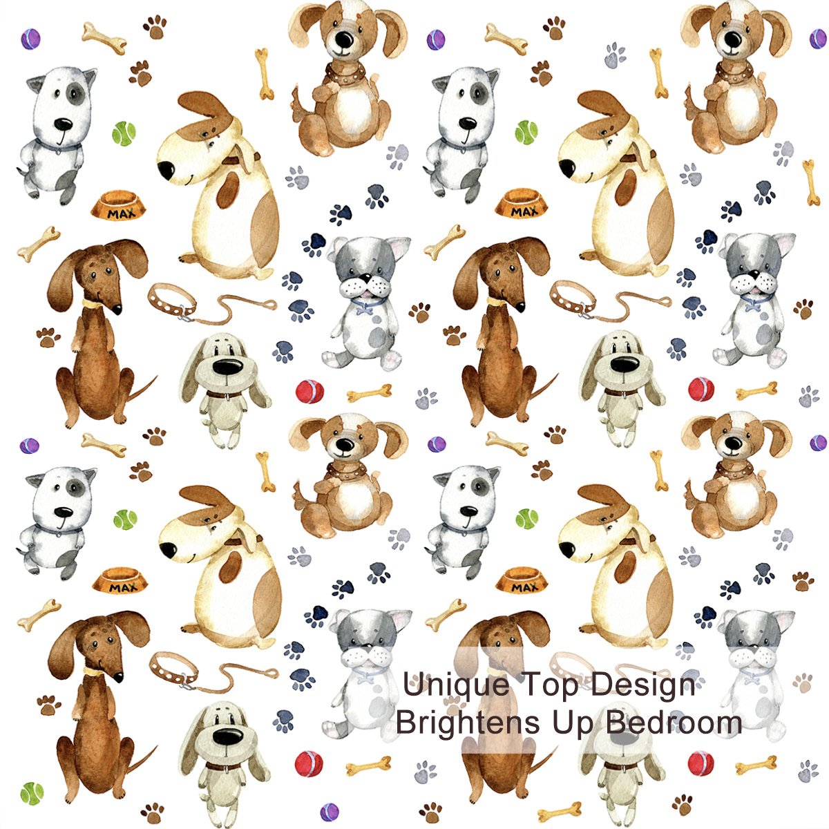 Kids' Duvet Cover Sets Animals Pastel Duvet Covers Cartoon Dogs Paws Pattern Bed Sets 3 Pieces 1 Duvet Cover And 2 Pillow Cases Cute Puppy Dogs Bedding For Kids
