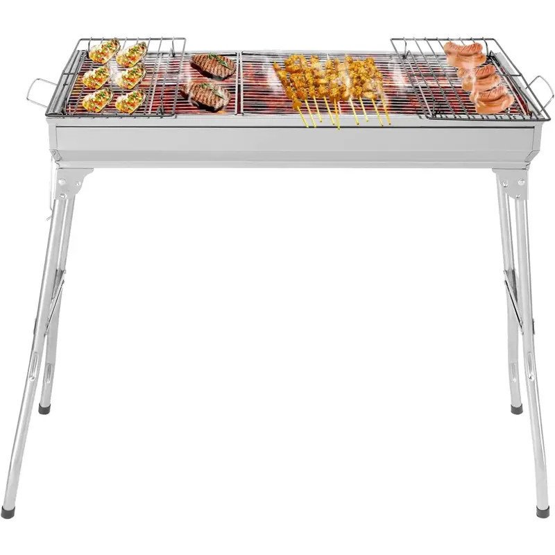 Folding BBQ Charcoal Barbecue Grill Steel Stainless Garden Picnic Camping Stove