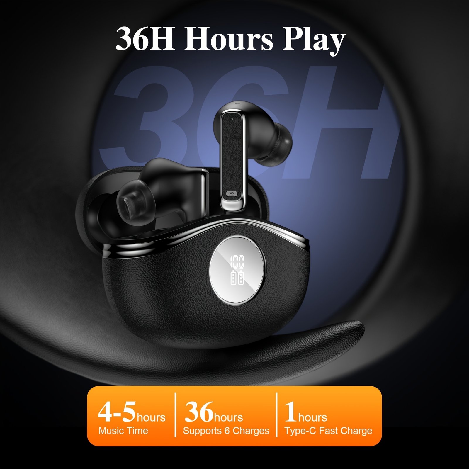 The New In-ear Wireless Sports Headphones With Battery Level Display Are Suitable For Travel, Gaming And Business