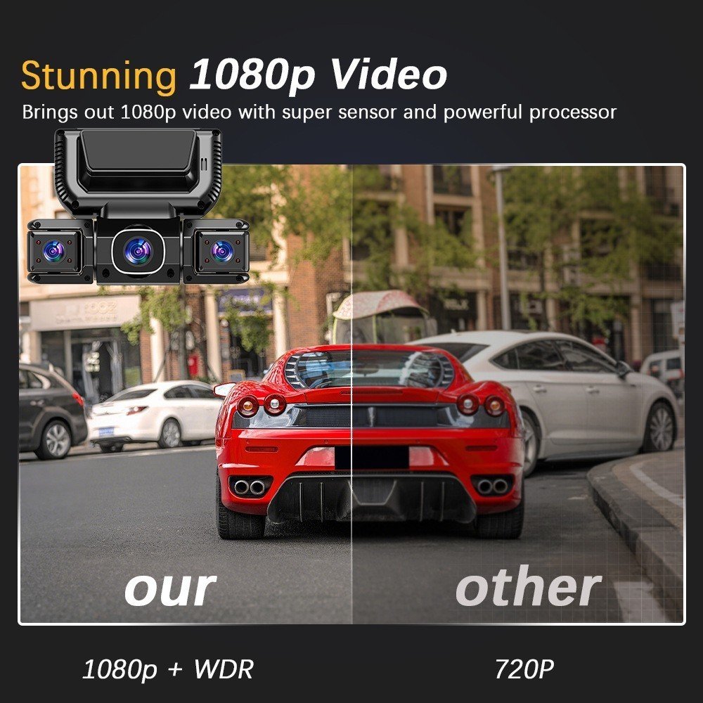 5G WiFi Dash Cam 4 Channel 360 Front Rear Inside DashCam, FHD 1080P Car Camera