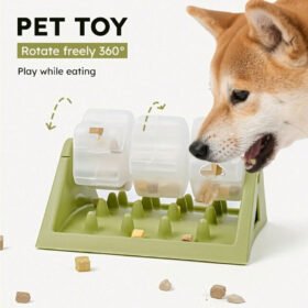 Rotating Puzzle Dog Bowl & Slow Feeder | Interactive Anti-Gulp Food Dispenser for Cats & Dogs