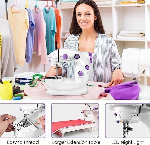 Portable Mini Electric Sewing Machine Multifunctional Desktop Tailor Home Use