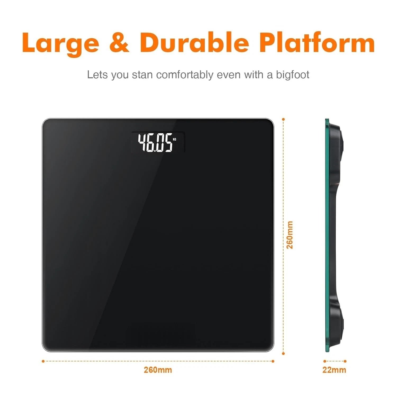 Digital Bathroom Scales 180KG Body Weight Weighing Scale LCD Electronic Black