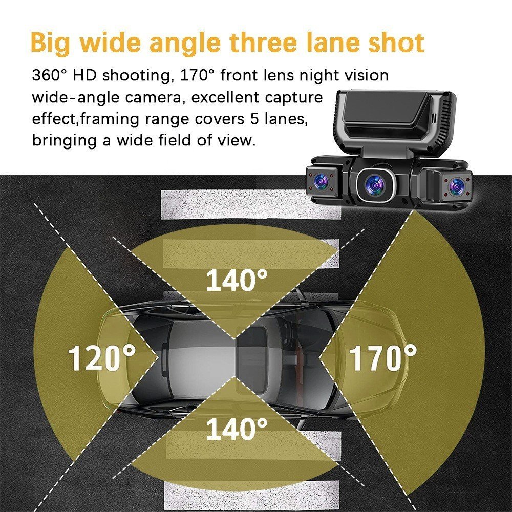 5G WiFi Dash Cam 4 Channel 360 Front Rear Inside DashCam, FHD 1080P Car Camera