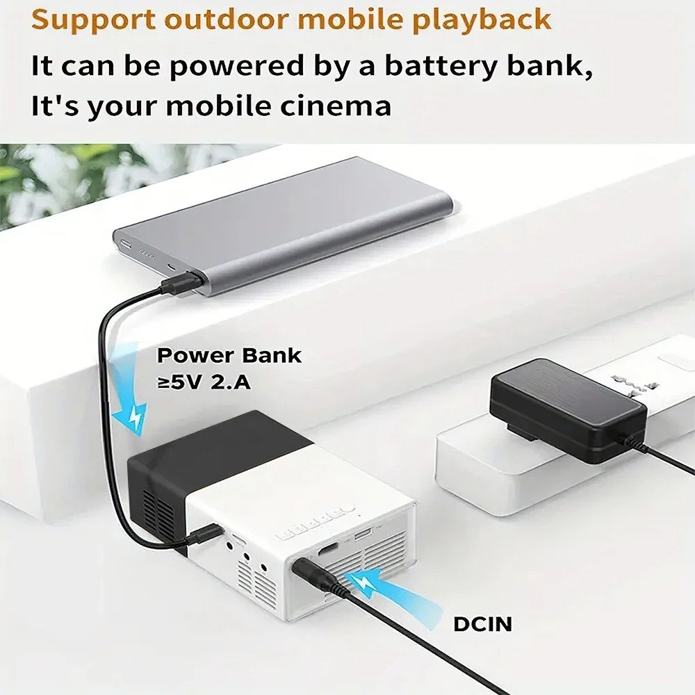Portable Wired Projector Mobile Phone With Retractable Bracket LED Mini Home Video Equipment 1080P HD Screen USB&SD&AV&Hd
