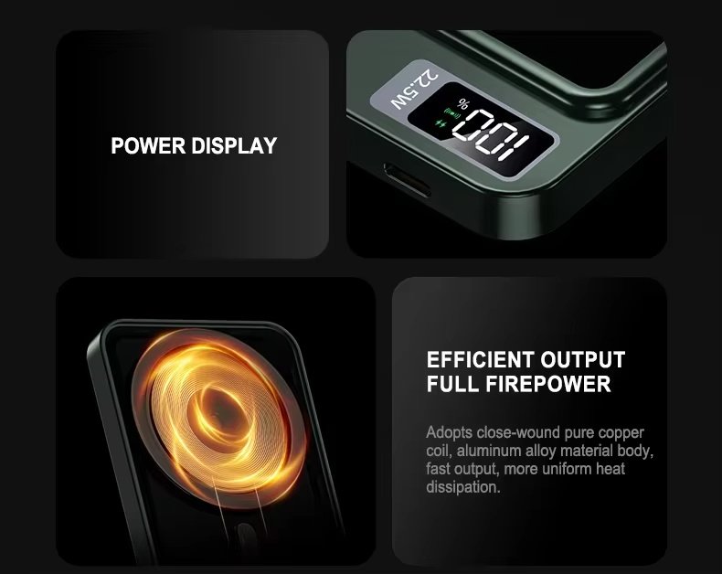30000 MAh Magnetische Kabellose Powerbank, Superschnelles Aufladen, Tragbare Externe Akku-Powerbank Fr