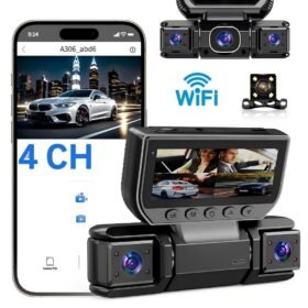 5G WiFi Dash Cam 4 Channel 360 Front Rear Inside DashCam, FHD 1080P Car Camera