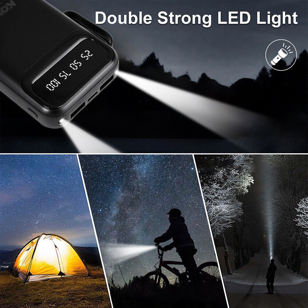 Power Bank10000mAh Fast Charger Pack USB External Battery For Mobile Phone UK