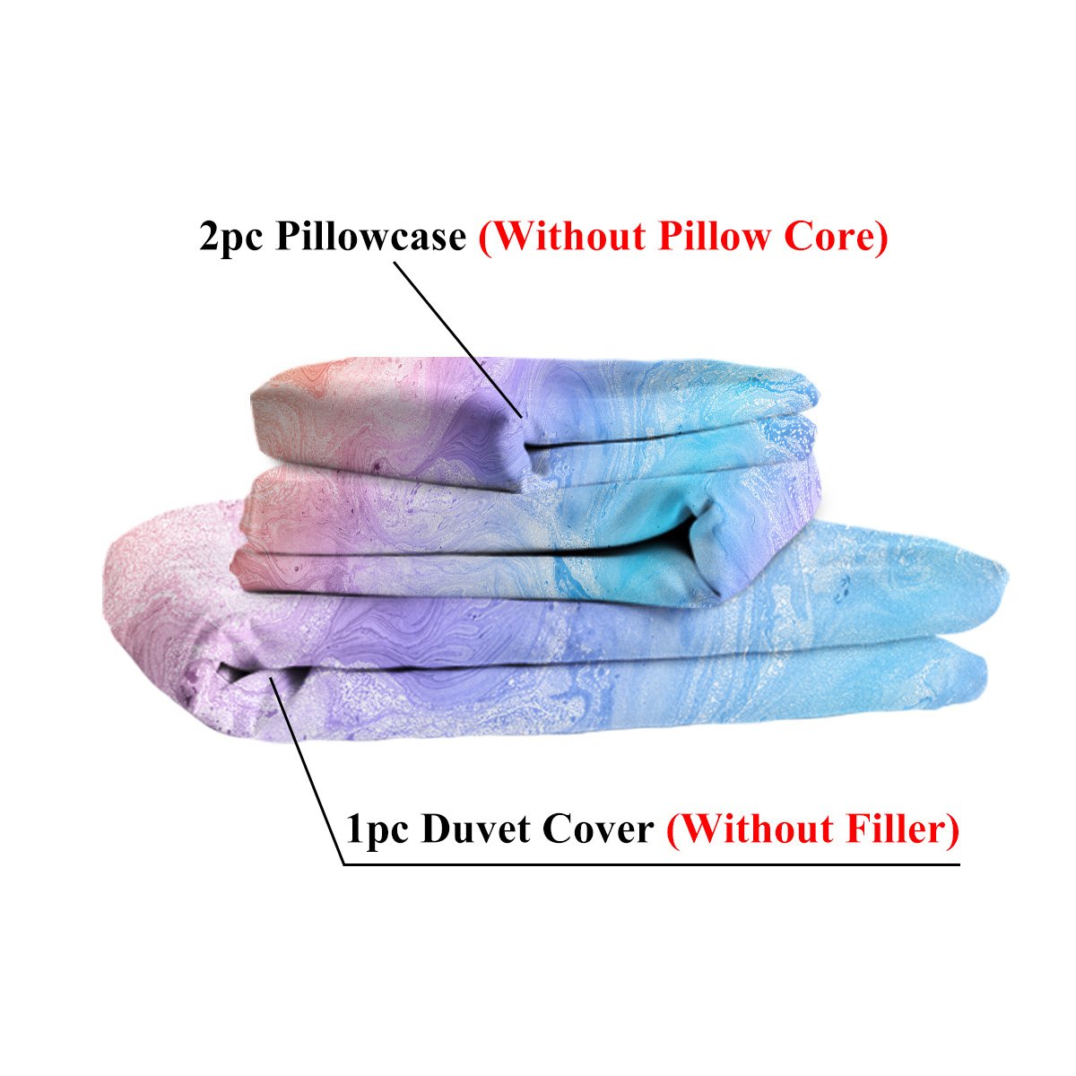Girly Duvet Cover Rainbow Glitter Ombre Bedding Sets 3 Pcs Chic Purple Blue Green Pastel Bed Spreads Sparkle Quilt Cover Set With 2 Pillow Shams