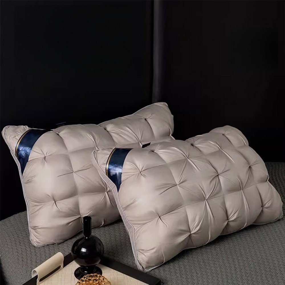 2Pcs Firm Support Pillow Quilted Extra Filled Hotel Quality Pillows Pair